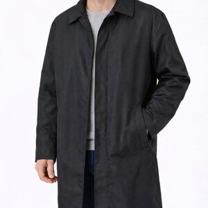 Rockport Men’s Large Black 2-in-1 Winter Trench Coat Jacket Removable Liner Warm